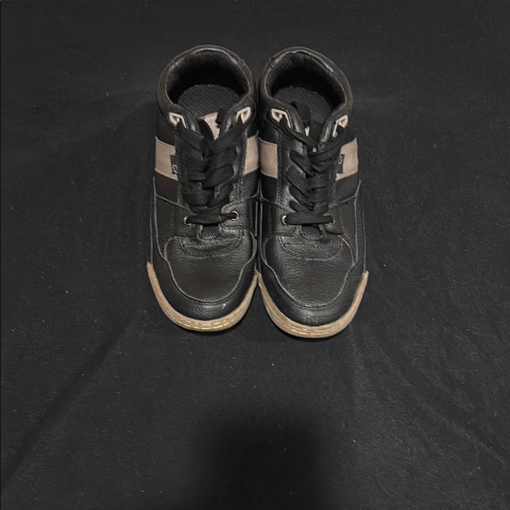 Black and Tan High-Top Sneakers